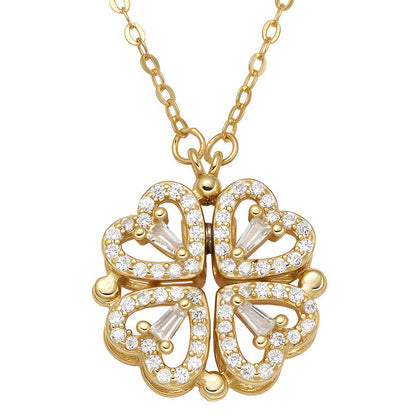 18K gold plated Stainless steel  Flowers necklace, Intensity