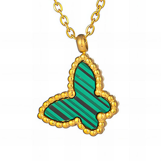 18K gold plated Stainless steel  Butterfly necklace, Intensity