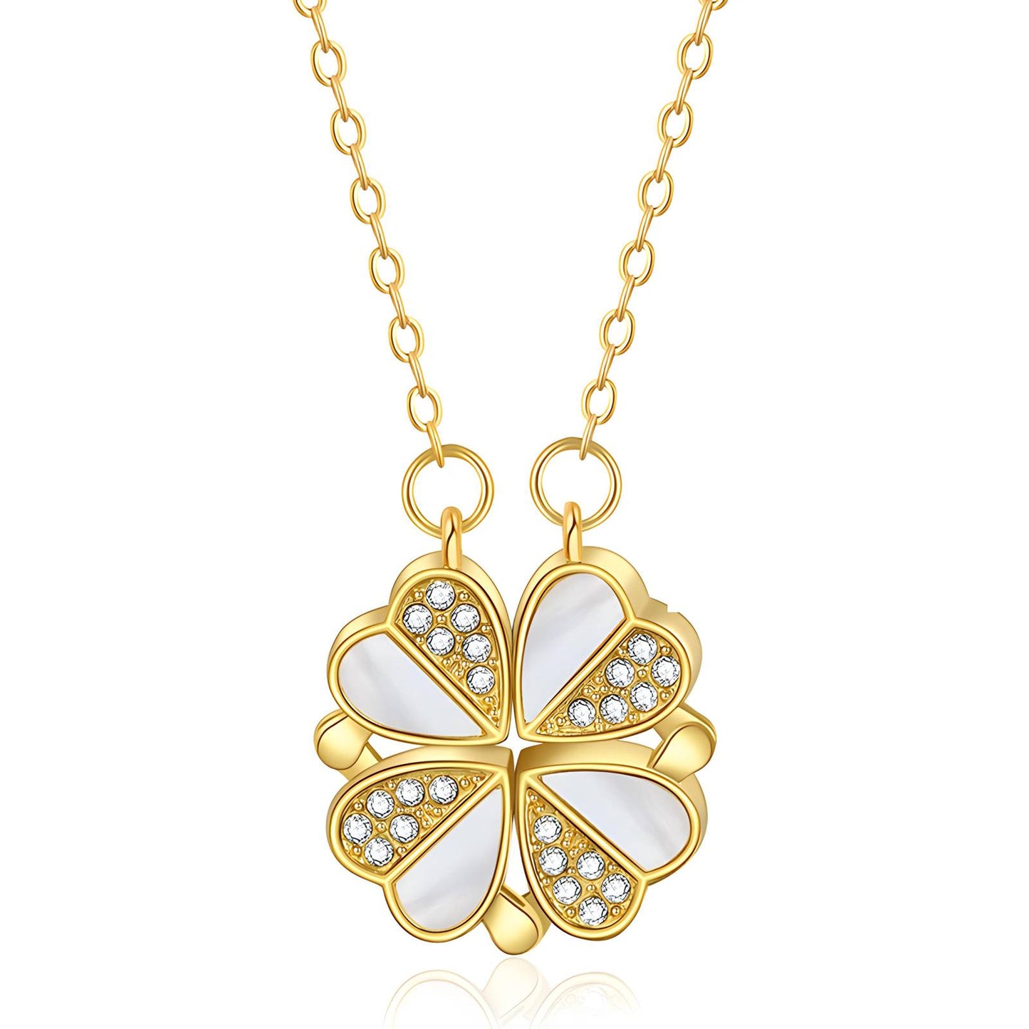 18K gold plated Stainless steel  Clover necklace, Intensity