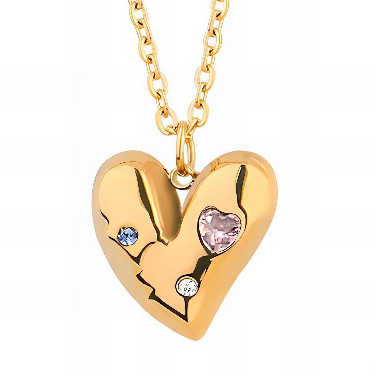 18K gold plated Stainless steel  Heart necklace, Intensity