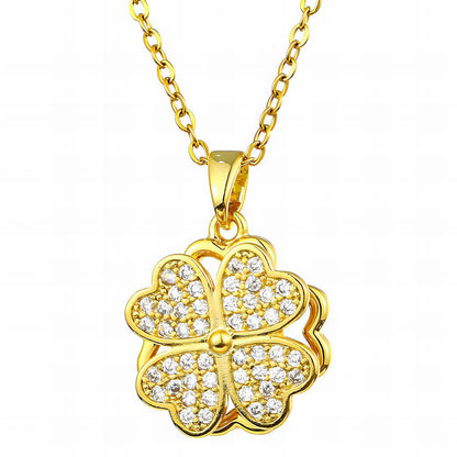 18K gold plated Stainless steel  Four-leaf clover necklace, Intensity