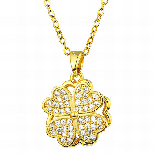 18K gold plated Stainless steel  Four-leaf clover necklace, Intensity