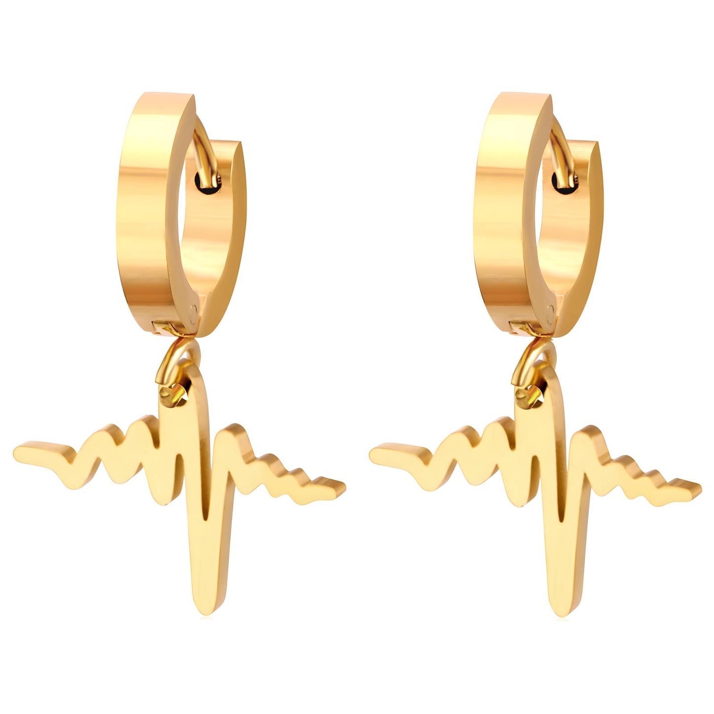 18K gold plated Stainless steel earrings, Intensity