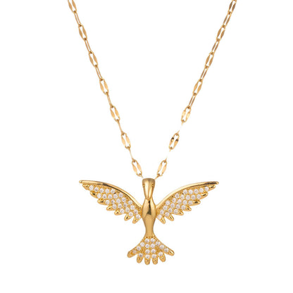 18K gold plated Stainless steel  Bird necklace, Intensity