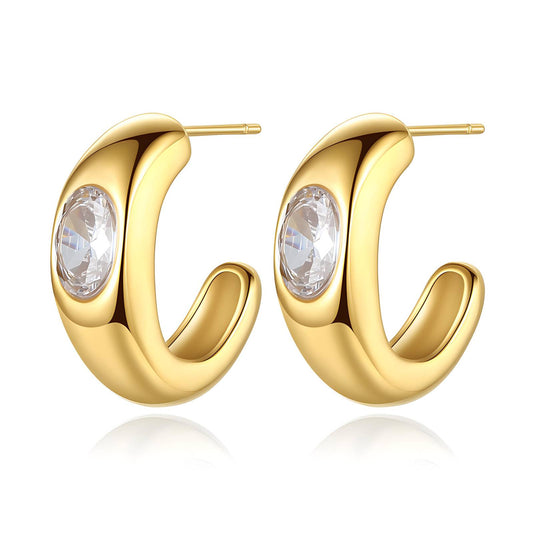 18K gold plated Stainless steel earrings, Intensity