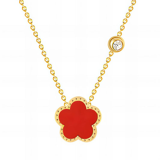 18K gold plated Stainless steel  Four-leaf clover necklace, Intensity