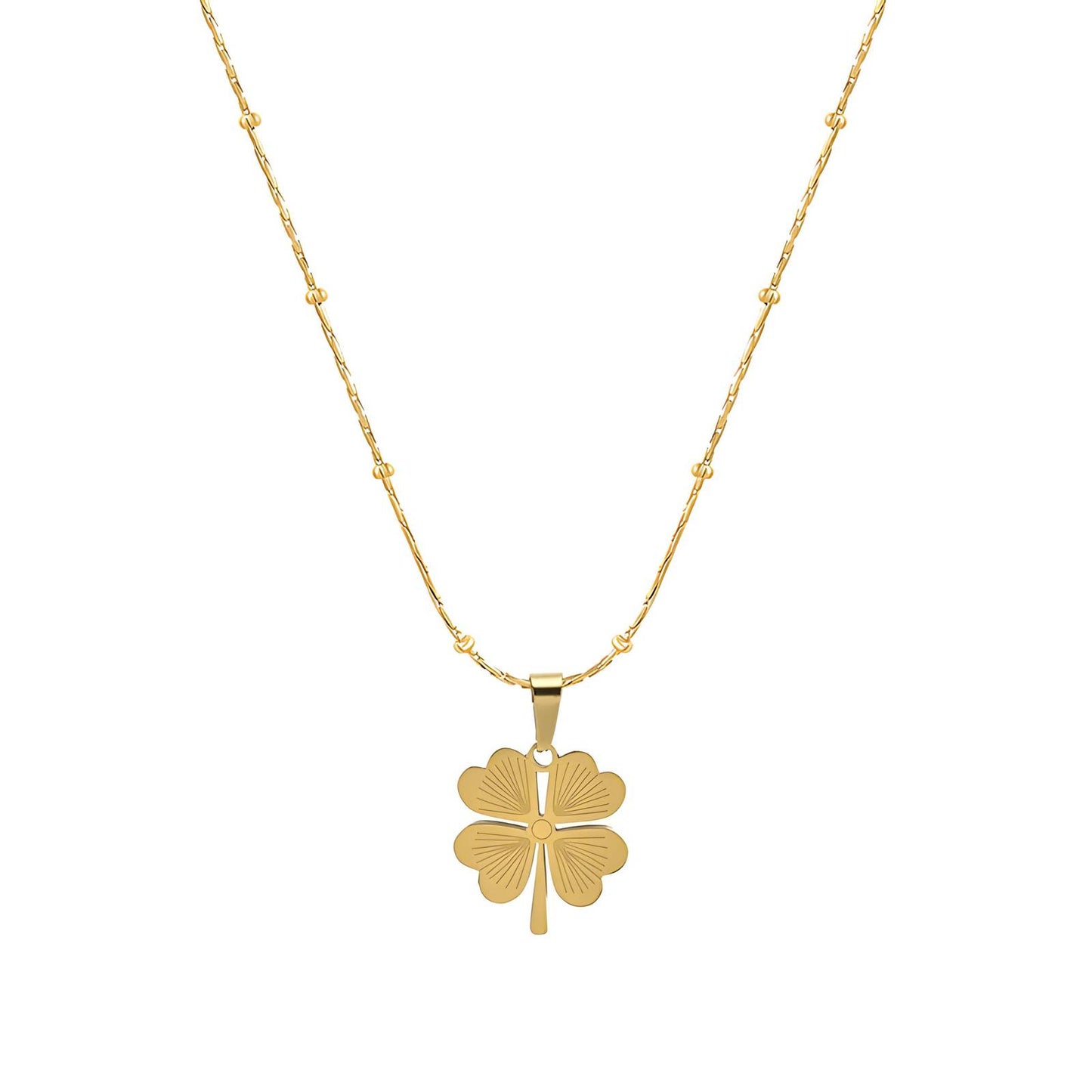 18K gold plated Stainless steel  Clover necklace, Intensity