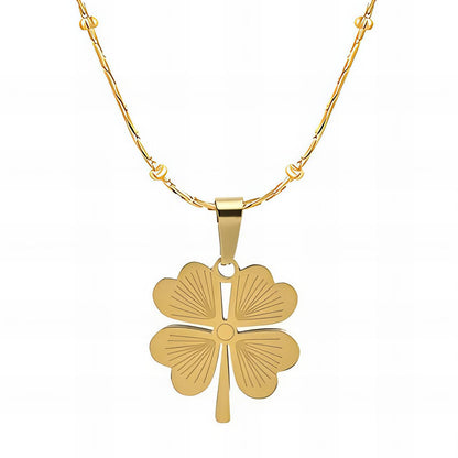 18K gold plated Stainless steel  Clover necklace, Intensity