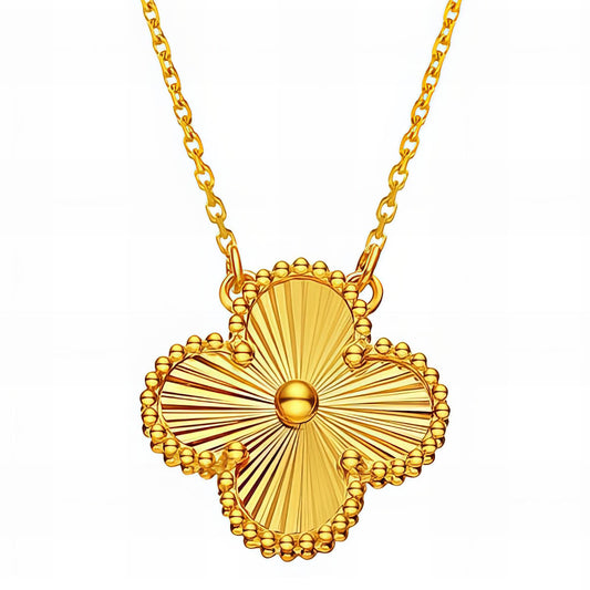 18K gold plated Stainless steel  Four-leaf clover necklace, Intensity