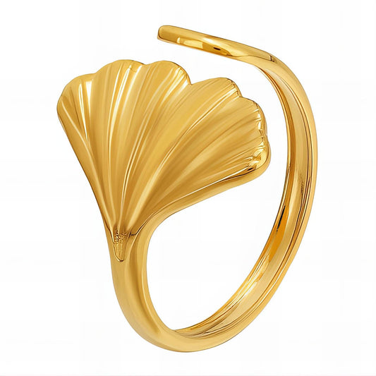 18K gold plated Stainless steel  Seashells finger ring, Intensity