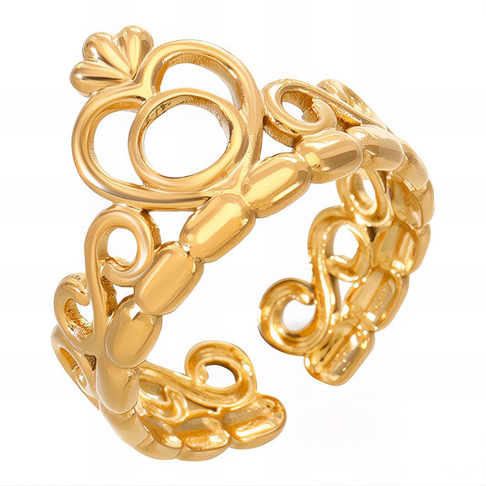 18K gold plated Stainless steel  Heart finger ring, Intensity