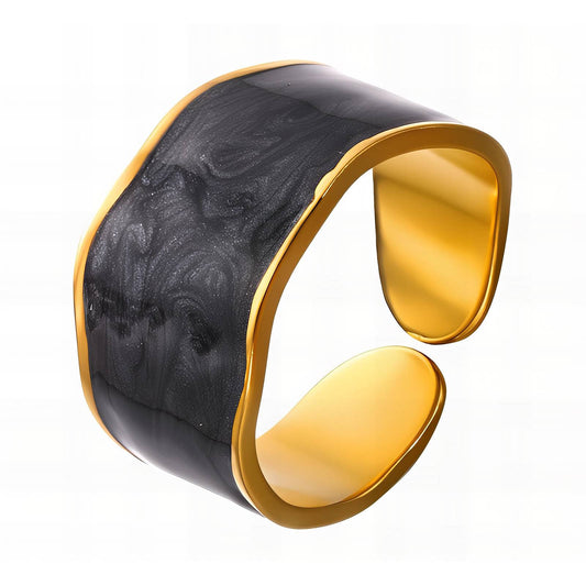 18K gold plated Stainless steel finger ring, Intensity