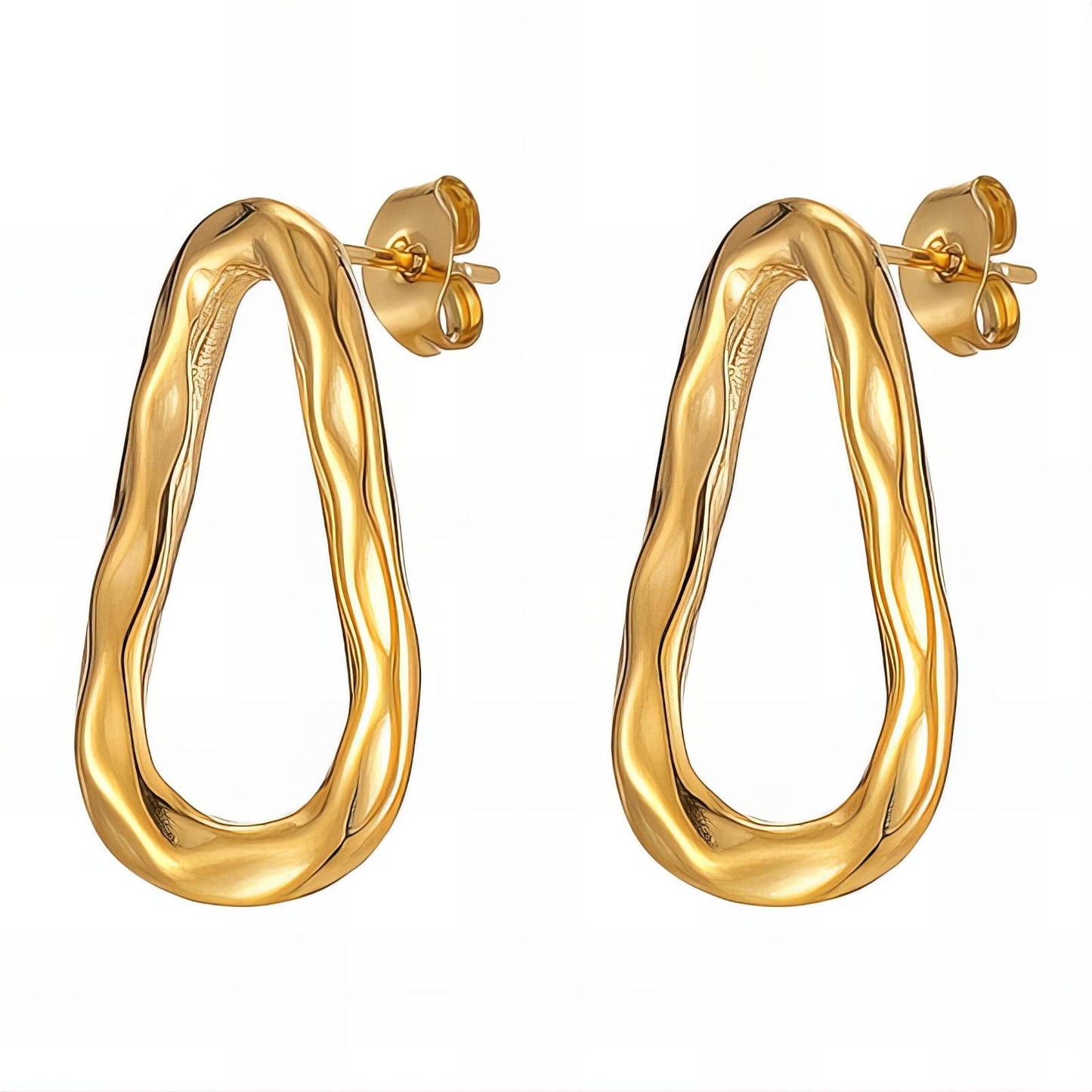 18K gold plated Stainless steel earrings, Intensity