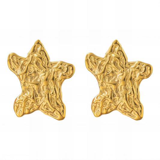 18K gold plated Stainless steel  Stars earrings, Intensity