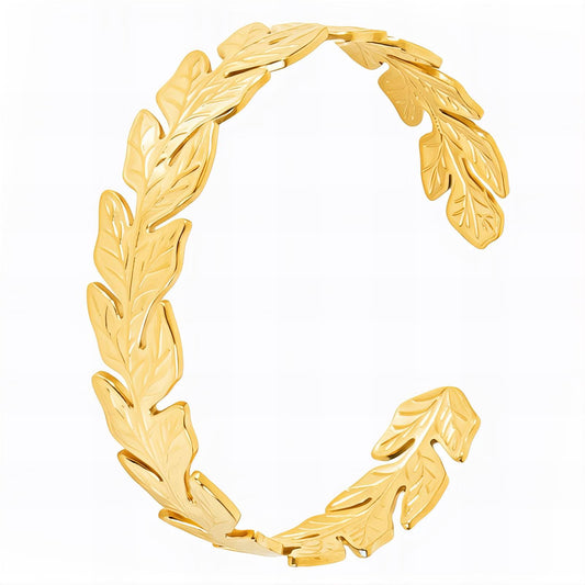 18K gold plated Stainless steel  Leafs bracelet, Intensity