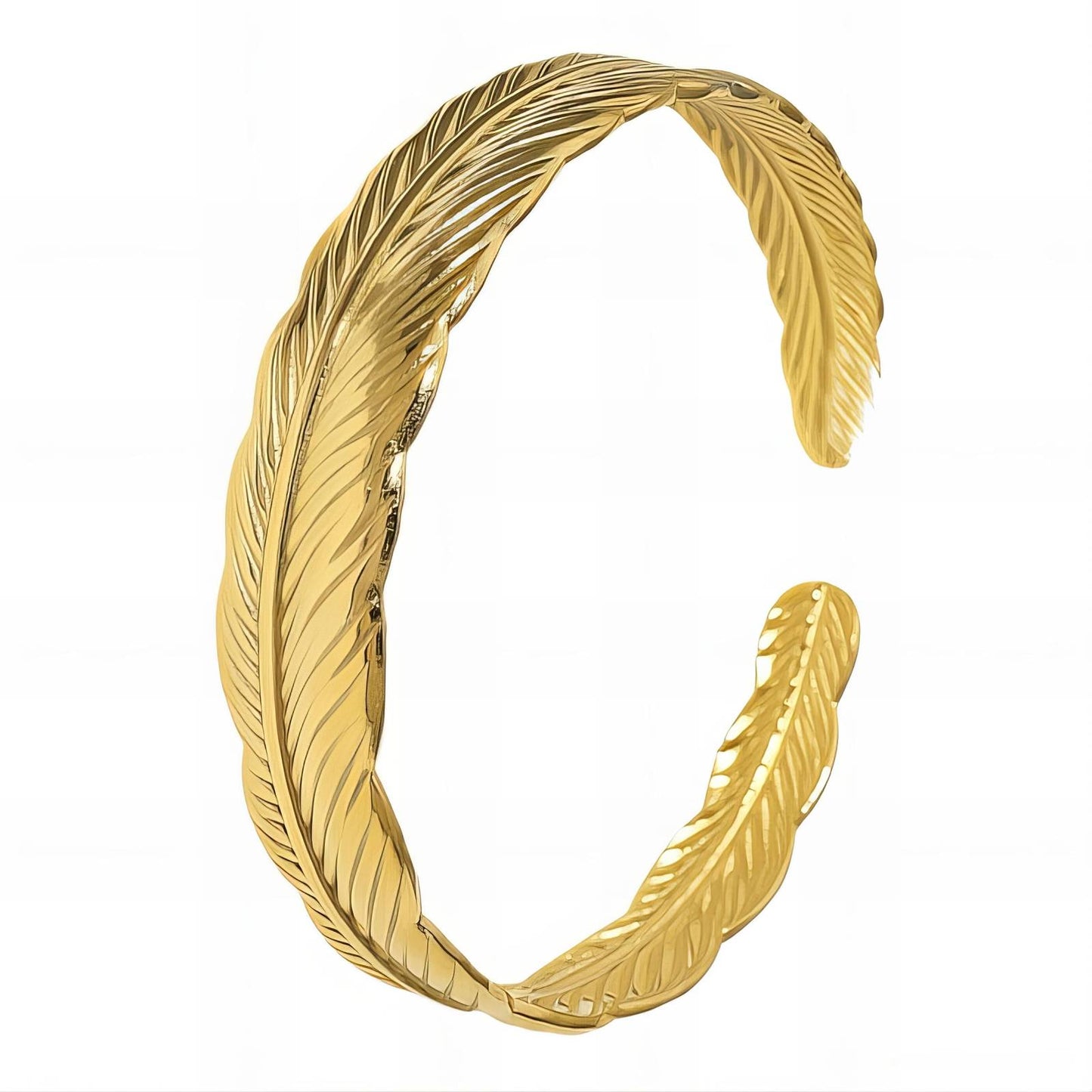 18K gold plated Stainless steel  Feather bracelet, Intensity