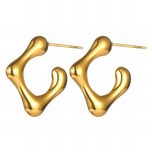 18K gold plated Stainless steel earrings, Intensity