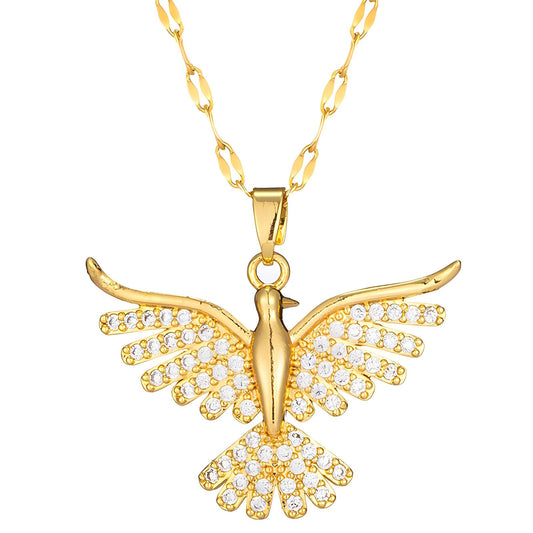 18K gold plated  Bird necklace, Intensity