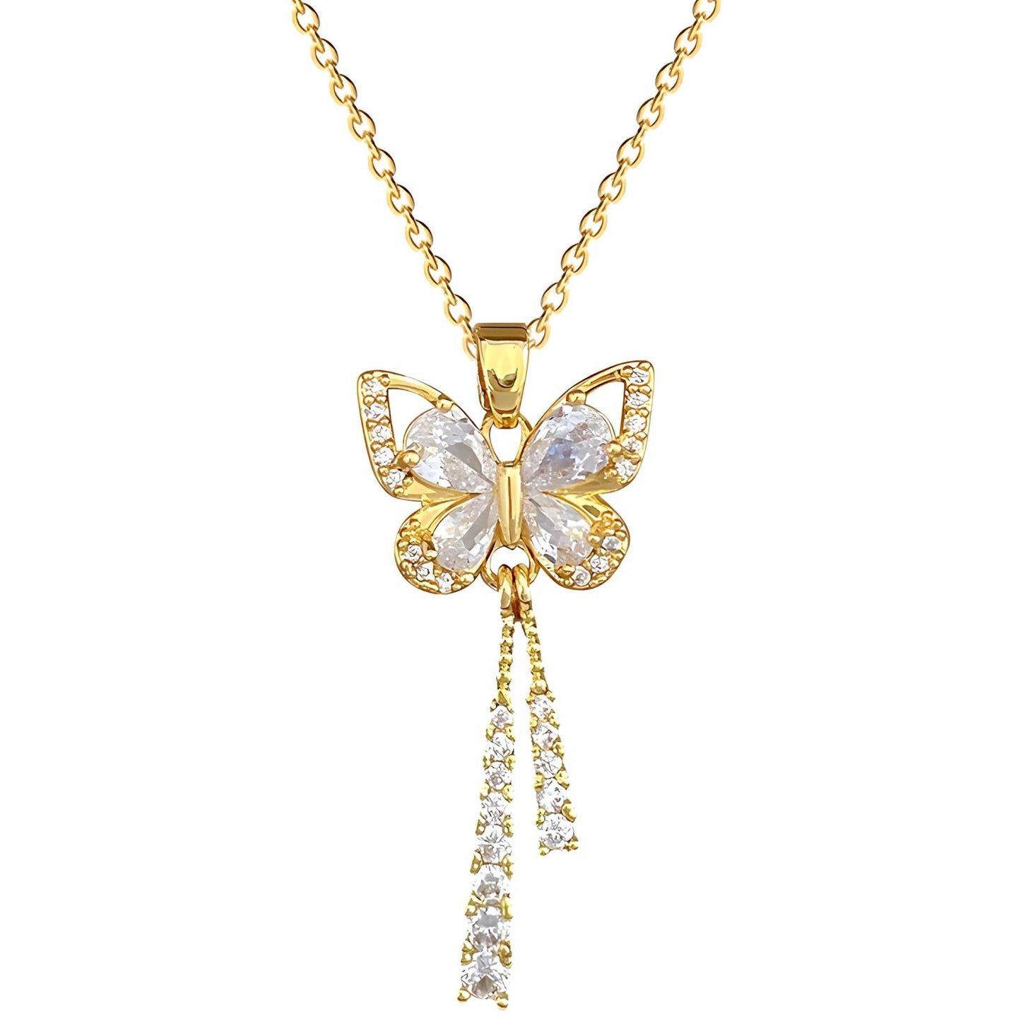 18K gold plated  Butterfly necklace, Intensity