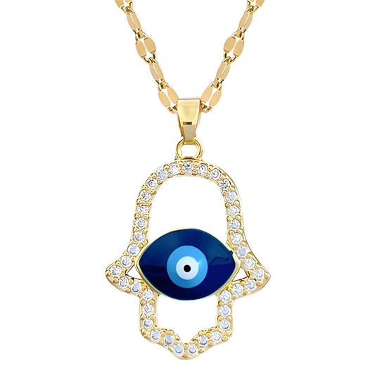 18K gold plated  Evil Eye necklace, Intensity