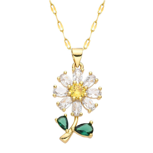 18K gold plated  Flower necklace, Intensity