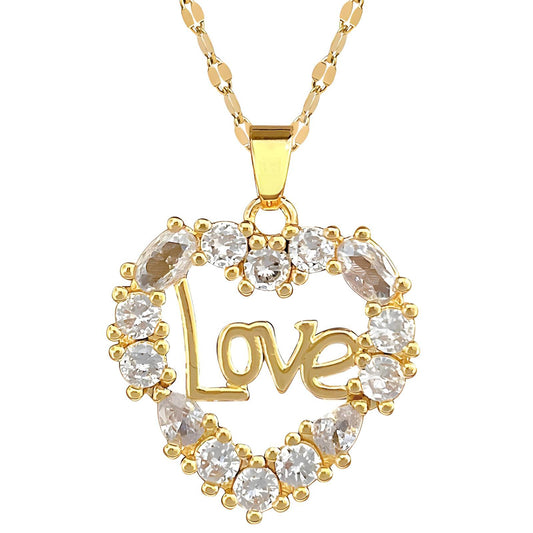 18K gold plated  Heart necklace, Intensity