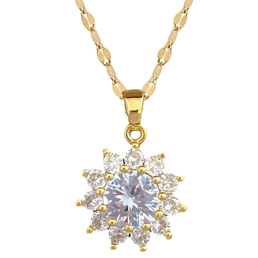 18K gold plated  Flower necklace, Intensity