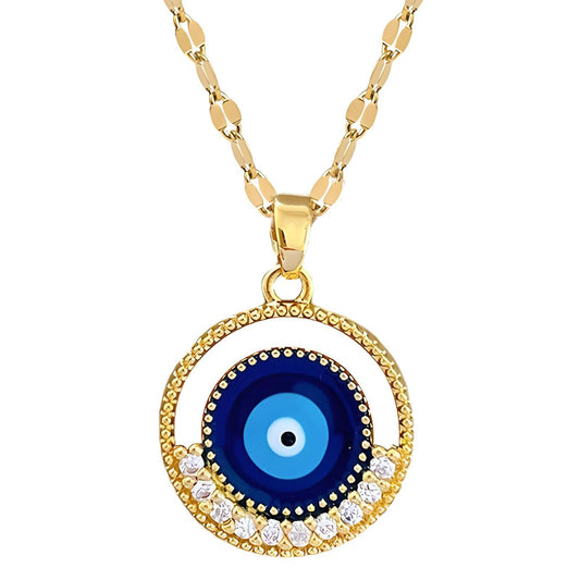 18K gold plated  Evil Eye necklace, Intensity