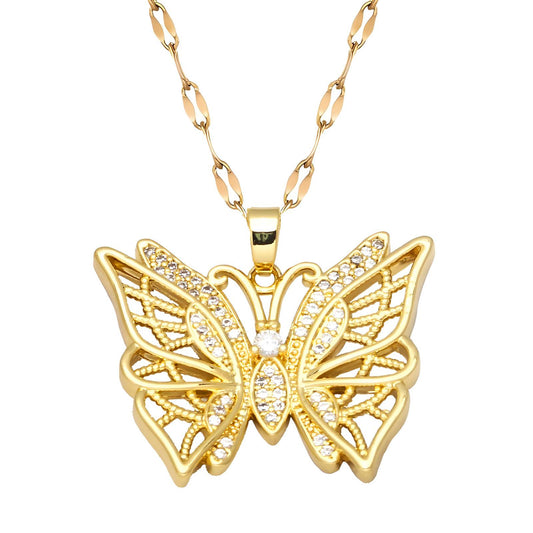 18K gold plated  Butterfly necklace, Intensity