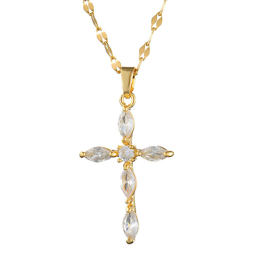 18K gold plated  Crosses necklace, Intensity