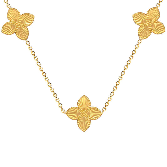 18K gold plated Stainless steel  Four-leaf clover necklace, Intensity