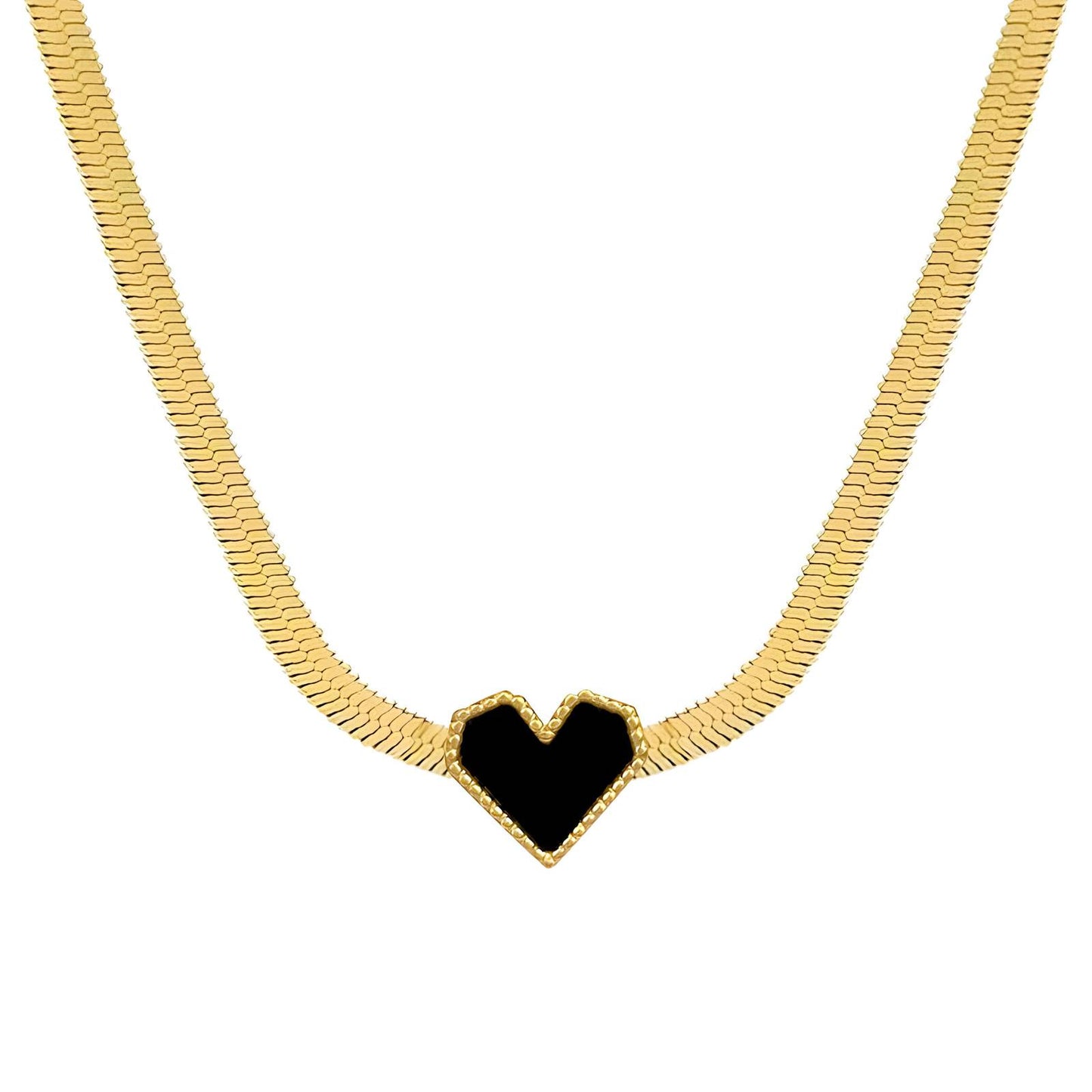 18K gold plated Stainless steel  Hearts necklace, Intensity