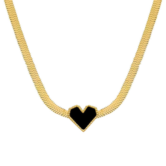 18K gold plated Stainless steel  Hearts necklace, Intensity