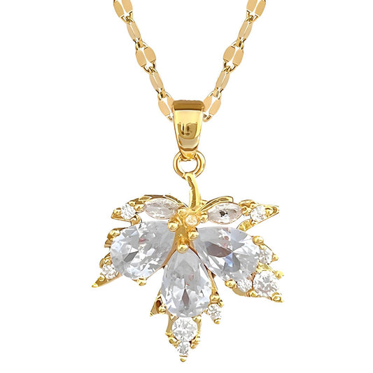 18K gold plated  Leaf necklace, Intensity