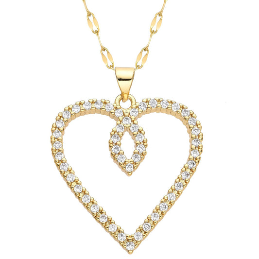 18K gold plated  Hearts necklace, Intensity