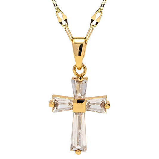 18K gold plated  Crosses necklace, Intensity