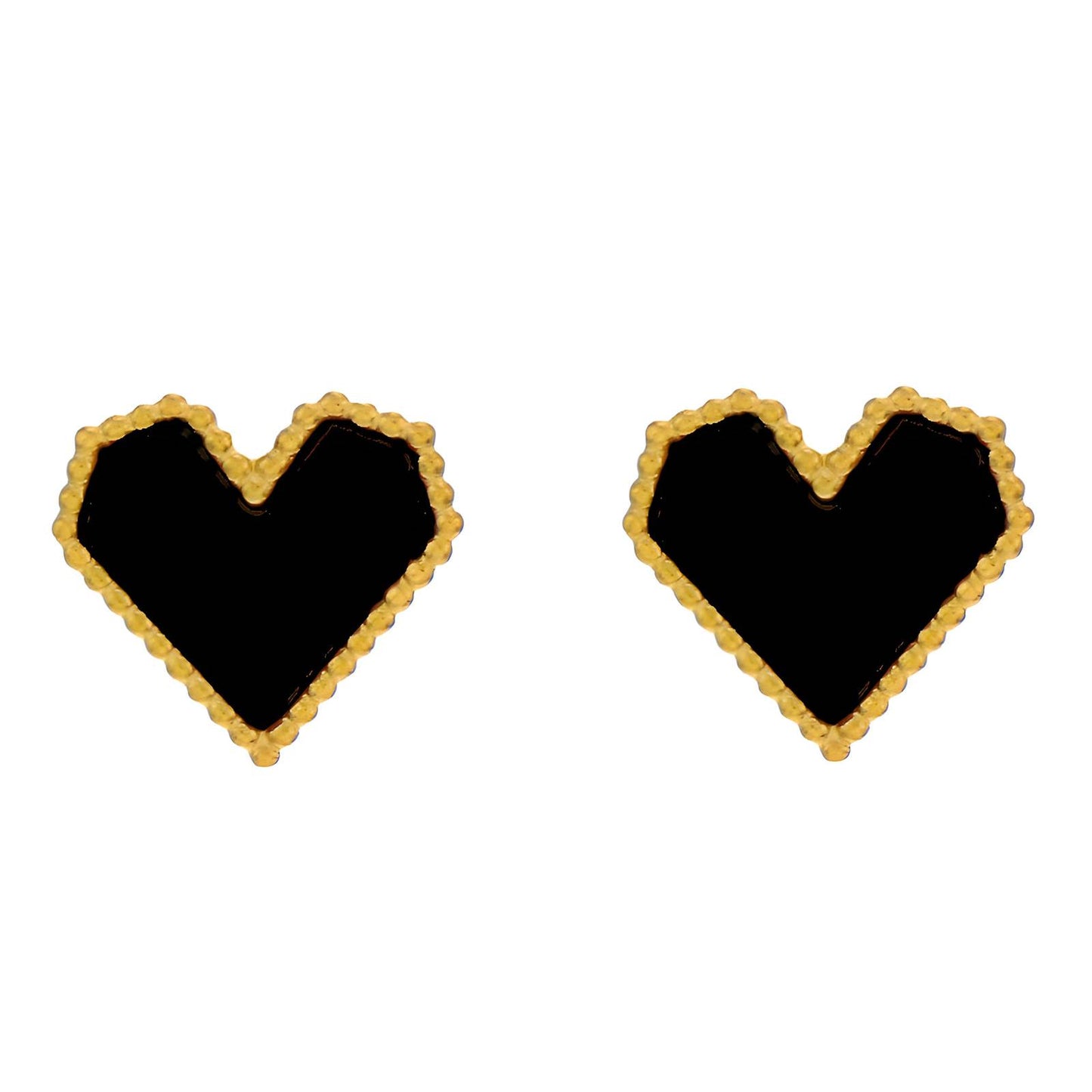 18K gold plated Stainless steel  Hearts earrings, Intensity