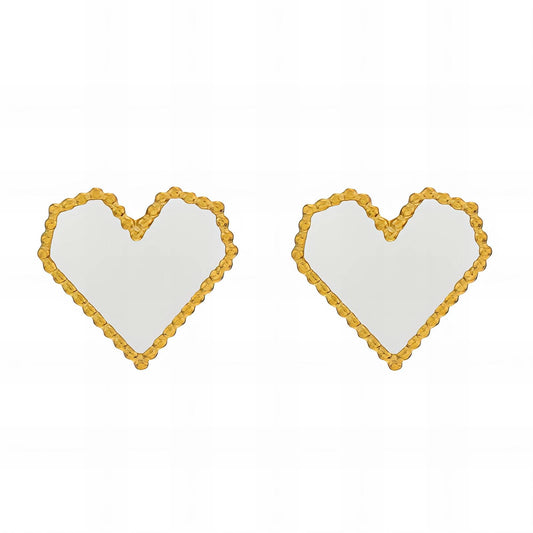 18K gold plated Stainless steel  Hearts earrings, Intensity