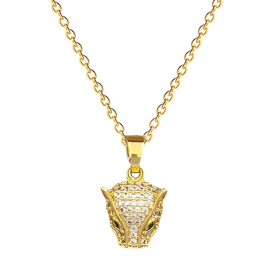 18K gold plated  Leopard head necklace, Intensity