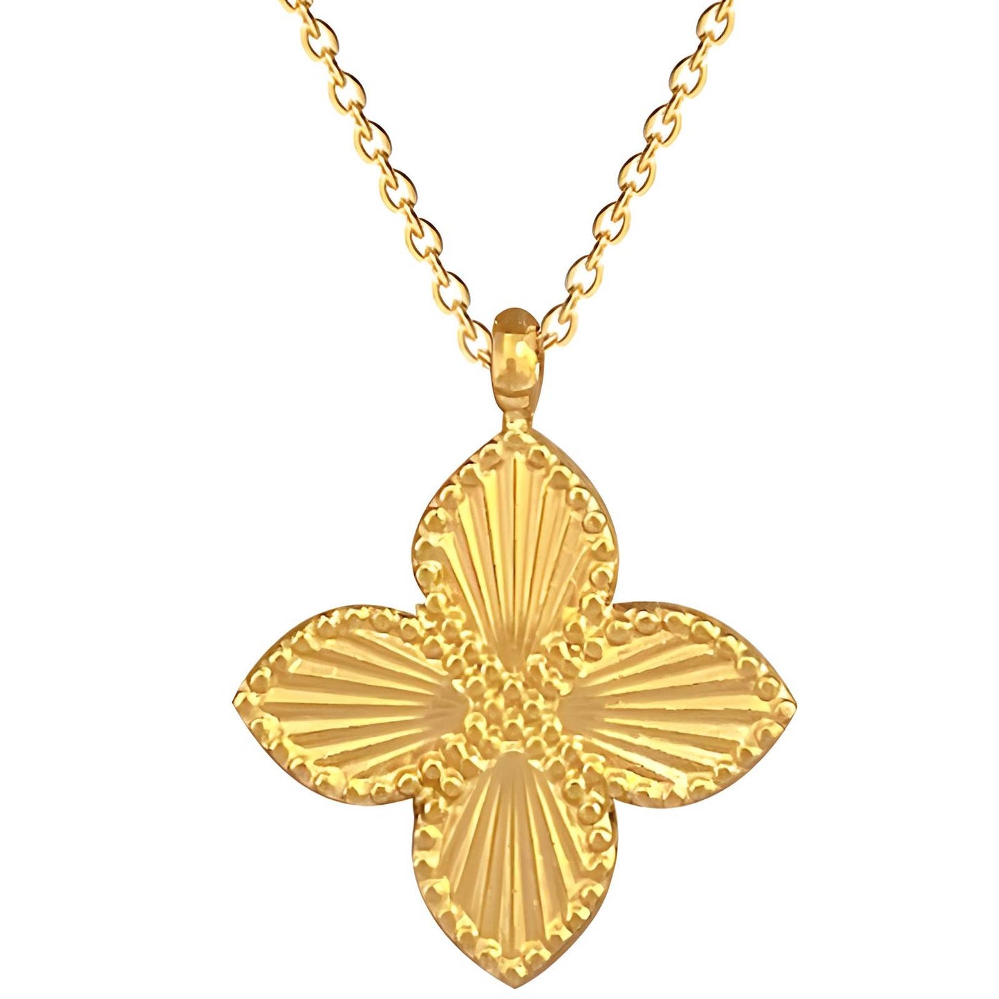 18K gold plated Stainless steel  Flower necklace, Intensity