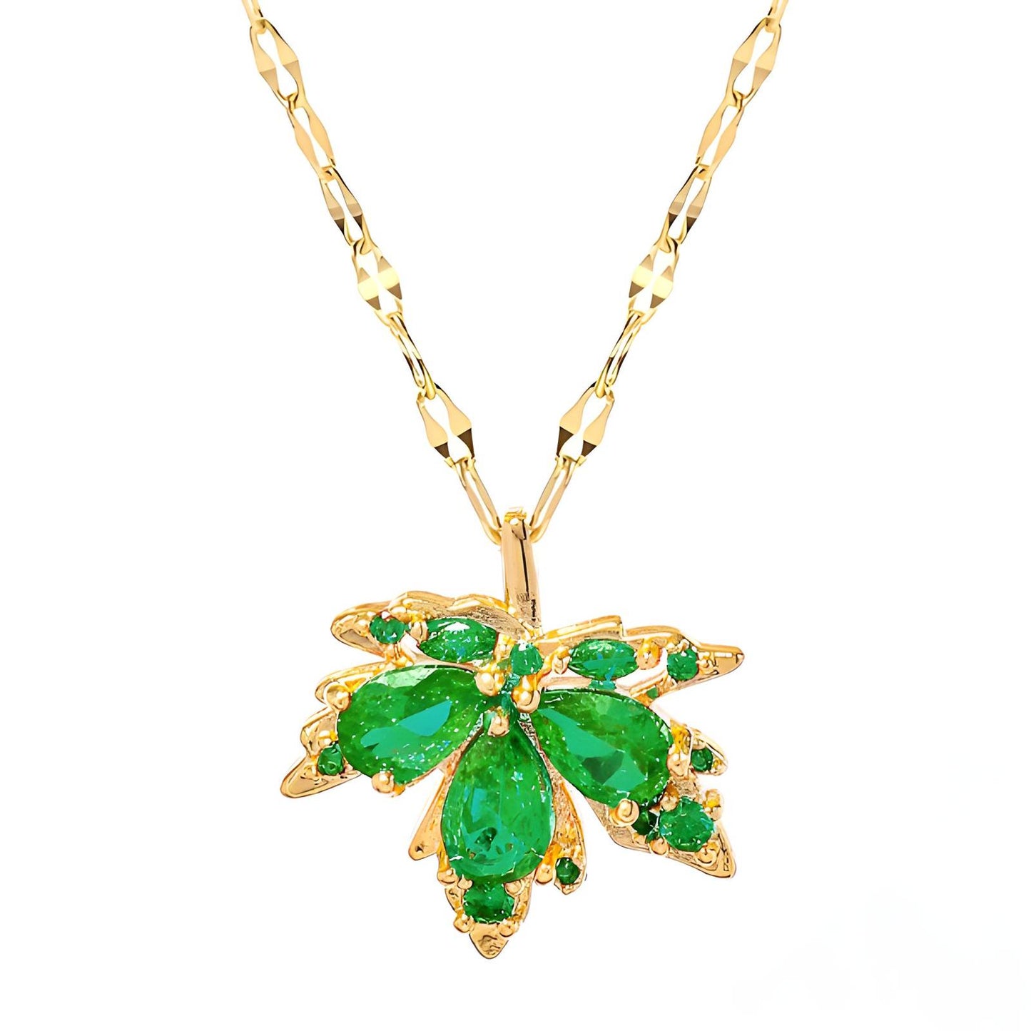 18K gold plated  Leafs necklace, Intensity