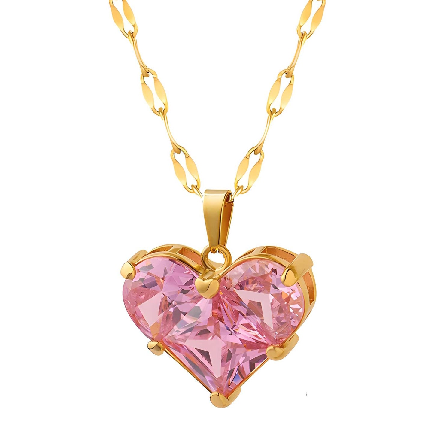 18K gold plated  Heart necklace, Intensity