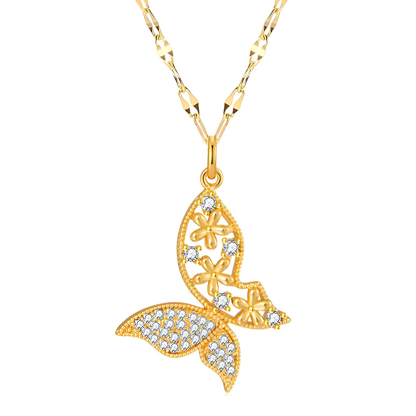 18K gold plated  Butterfly necklace, Intensity