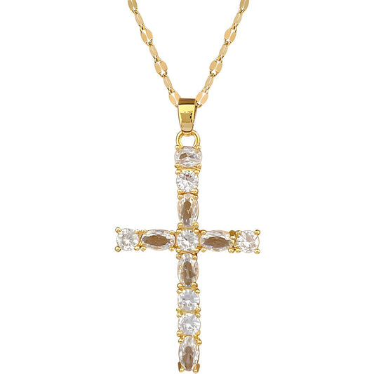 18K gold plated  Crosses necklace, Intensity