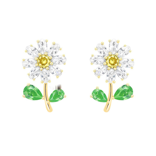 18K gold plated Brass  Flowers earrings, Intensity