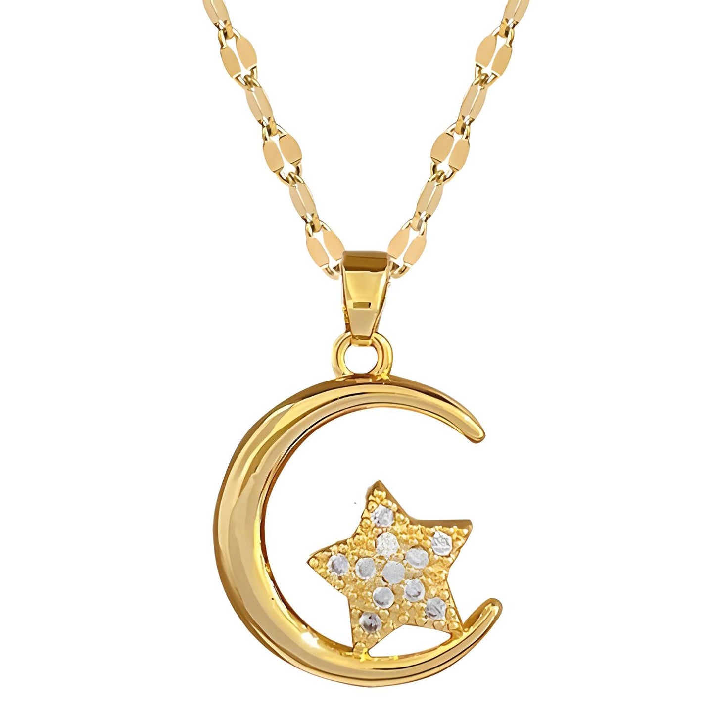 18K gold plated  Crescent necklace, Intensity