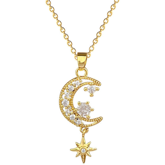 18K gold plated  Crescent necklace, Intensity