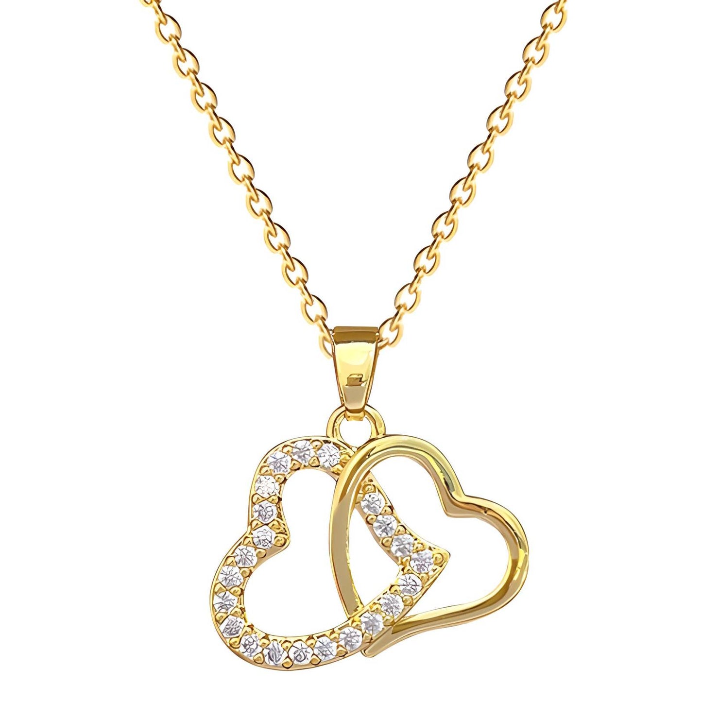 18K gold plated  Hearts necklace, Intensity