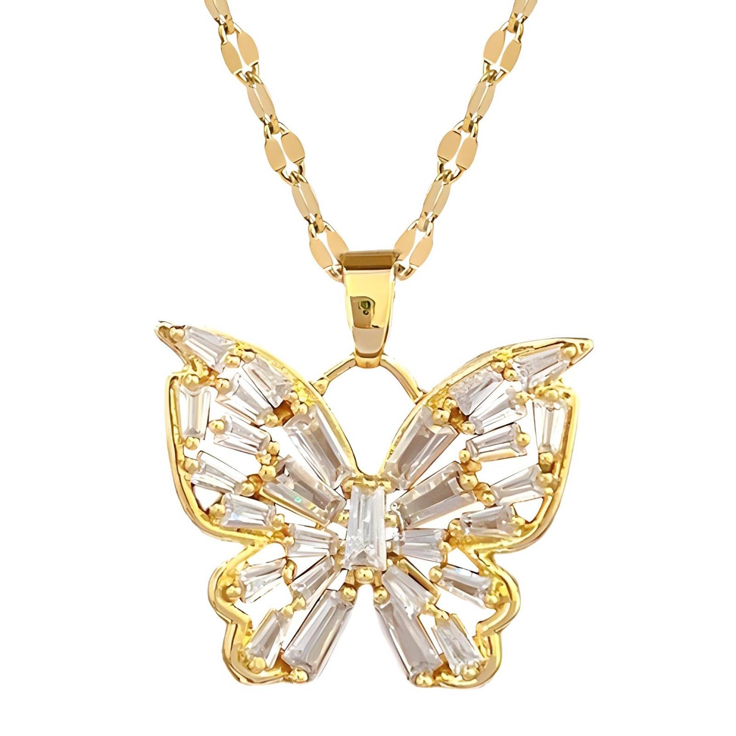 18K gold plated  Butterflies necklace, Intensity