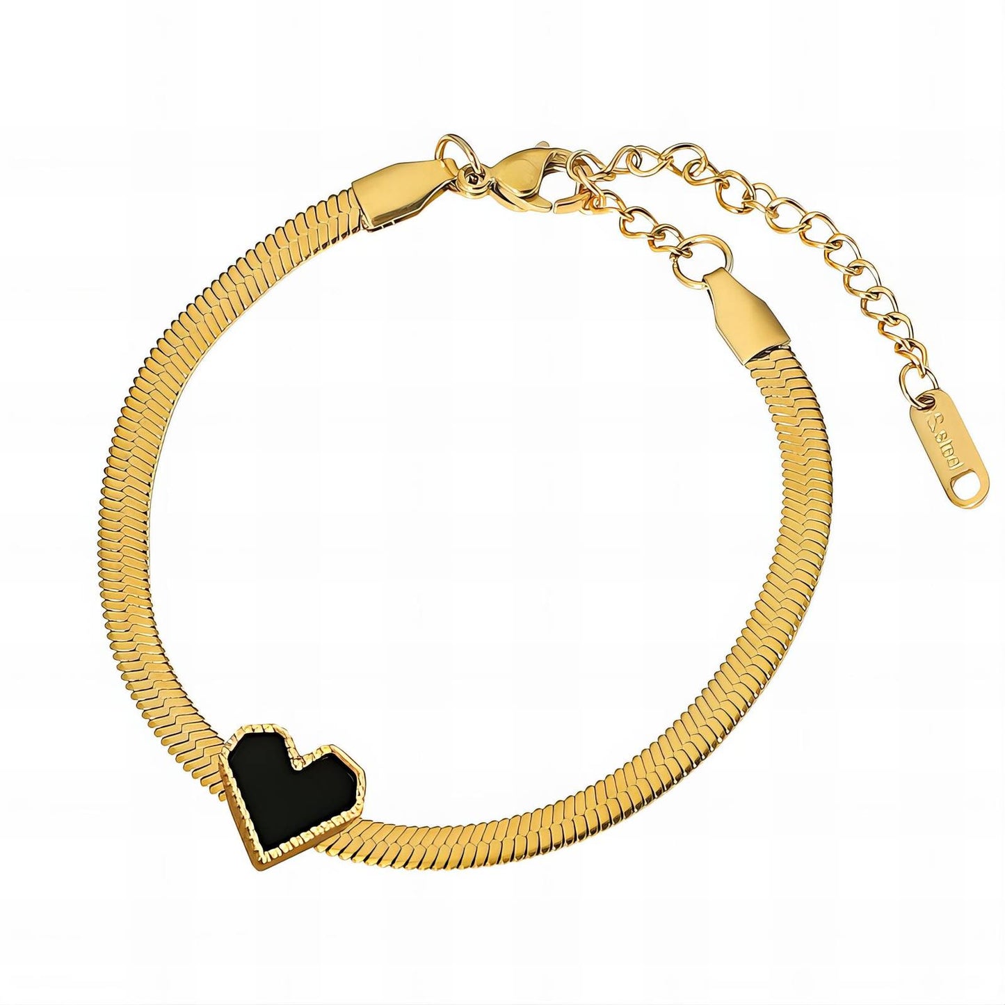 18K gold plated Stainless steel  Heart bracelet, Intensity